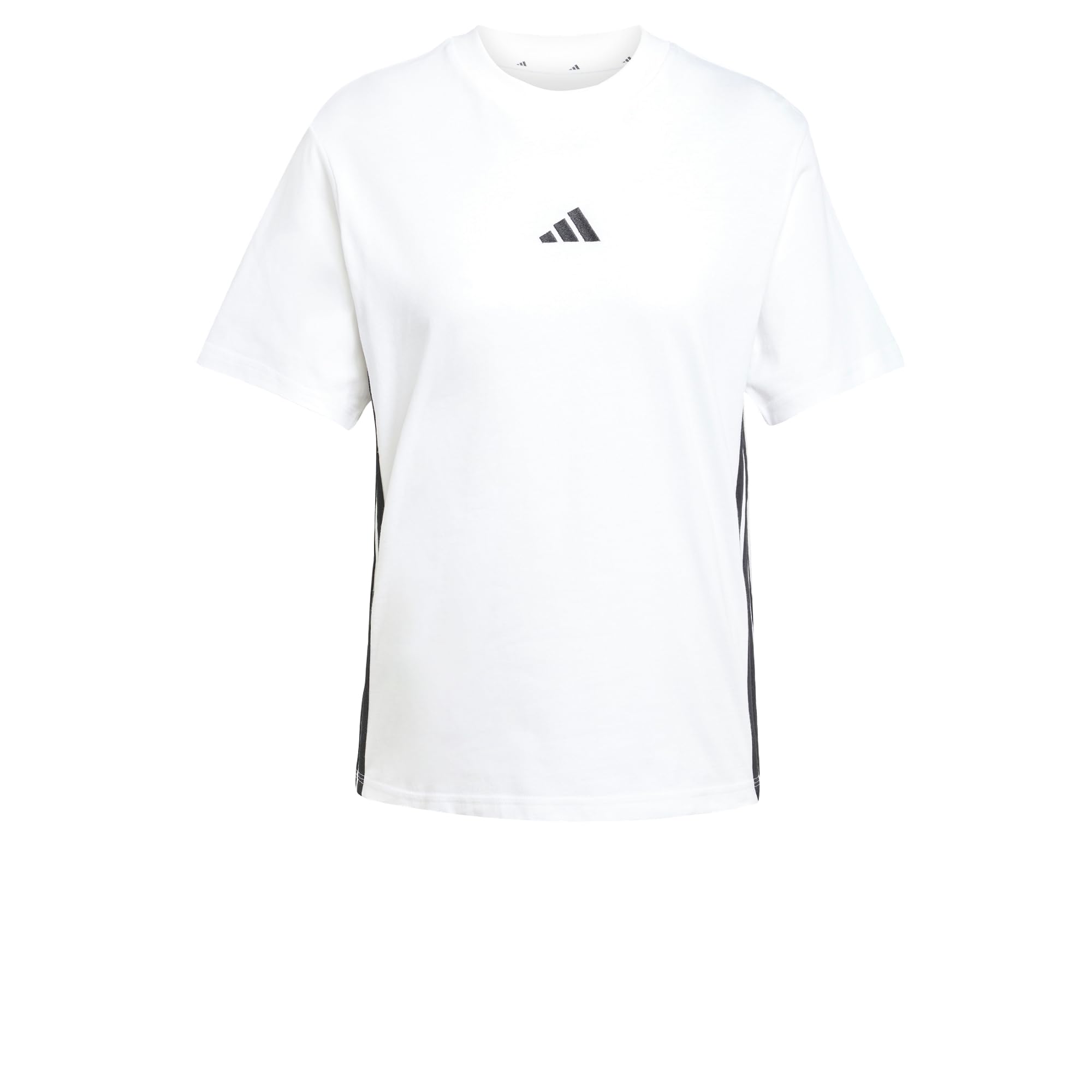 adidas Damen Essentials 3-Stripes Cotton Shirt, White/Black, XS 9