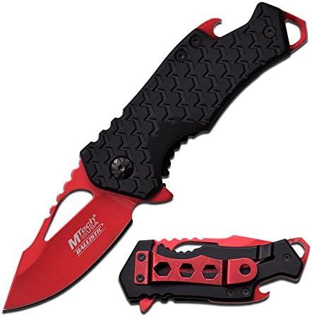 Small Colored MTech Style Pocket Knife Spring Asissted (Red)