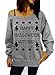Dudebabe Women Halloween Off Shoulder Sweatshirts Crewneck Long Sleeve Pullovers