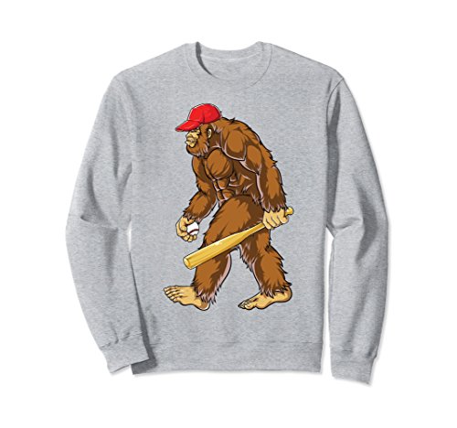Bigfoot with Baseball Bat Pullover Hoodie　並行輸入 Cartoon illustration of a Bigfoot wearing a baseball uniform and