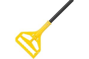 KeFanta 60 Inch Mop Handle Commercial Heavy Duty,Industrial Mop Stick Replacement Quick Change,Wet Mops Head Replacement Holder for Floor Cleaning(Yellow)