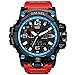 Mens Military Waterproof Digital Watch Analog Display Sports Watches Multifunctional Wrist Watches for Men (Red)