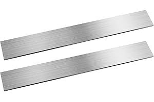 SUNKOO 2PCS 304 Stainless Steel Flat Bar, 1/8" (3mm) Thick 1-9/16" (40mm) Wide 12" (300mm) Long, Brushed Finish Trim Strips for Craft Projects, Cabinet Repair and Metalworking
