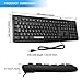 VicTsing Spill-Resistant Wired Keyboard, Computer USB Keyboard with 5 Feet USB Cable and Foldable Stands, Support Windows 10/8/7/Vista/XP, Mac, Linux, Black