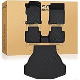 LASFIT Floor Mats & Trunk Mat for Honda Accord Sedan 2013 2014 2015 2016 2017 (Not for Coupe & Hybrid), All Weather TPE Custom Fit Anti-Slip Odorless Car Floor Liner, 1st & 2nd Row & Cargo Mat, Black