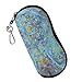 Fintie Glasses Case with Carabiner Hook, Ultra Light Portable Anti-scratch Travel Bag Dust-proof Neoprene Zipper Sunglasses Soft Case, Shades of Blue