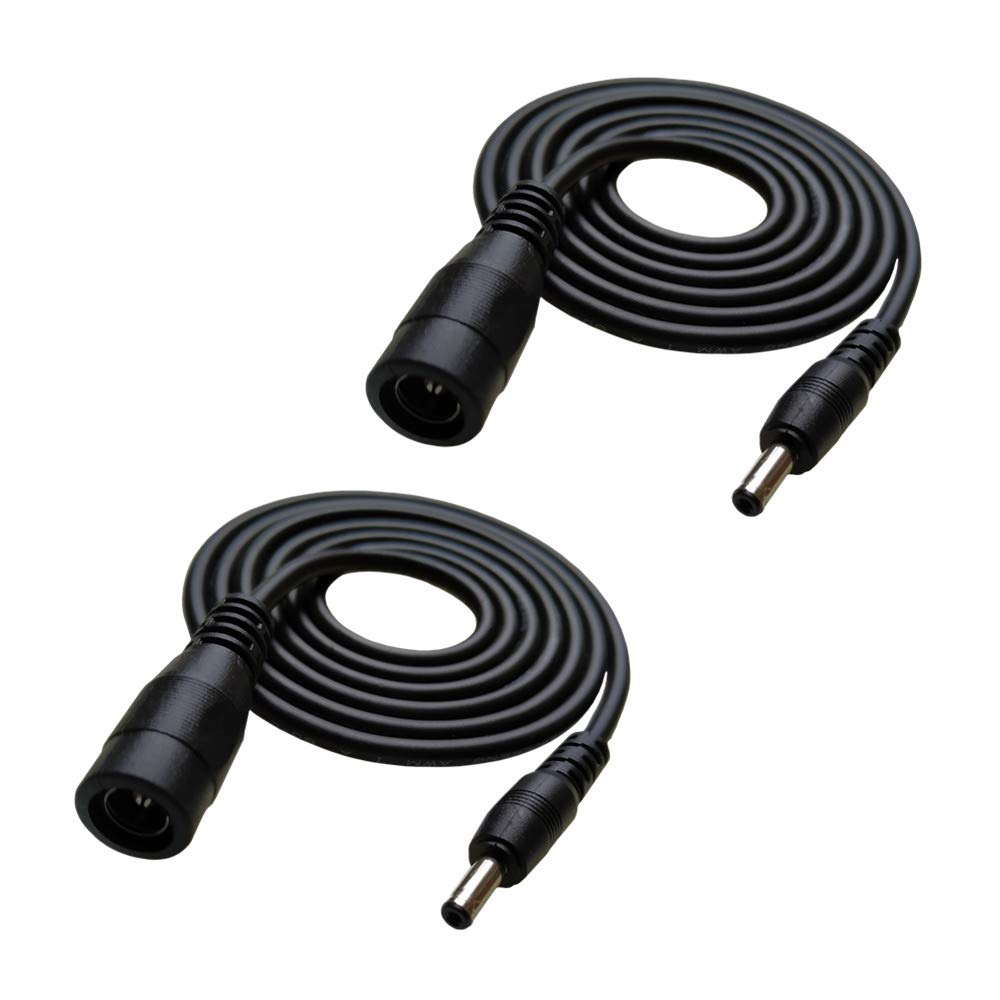 DZYDZR 2pcs 1 Meter 2.1mm x 5.5mm Female to 1.35mm x 3.5mm Male DC Extension Cable Converter Black 22 AWG Copper Wire Plug Max 24V 3A (3.3ft)