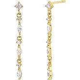 Long CZ Drop Earrings for Women - Lightweight Tassel Dangle Earrings, Everyday Elegant Earrings Gift for Her