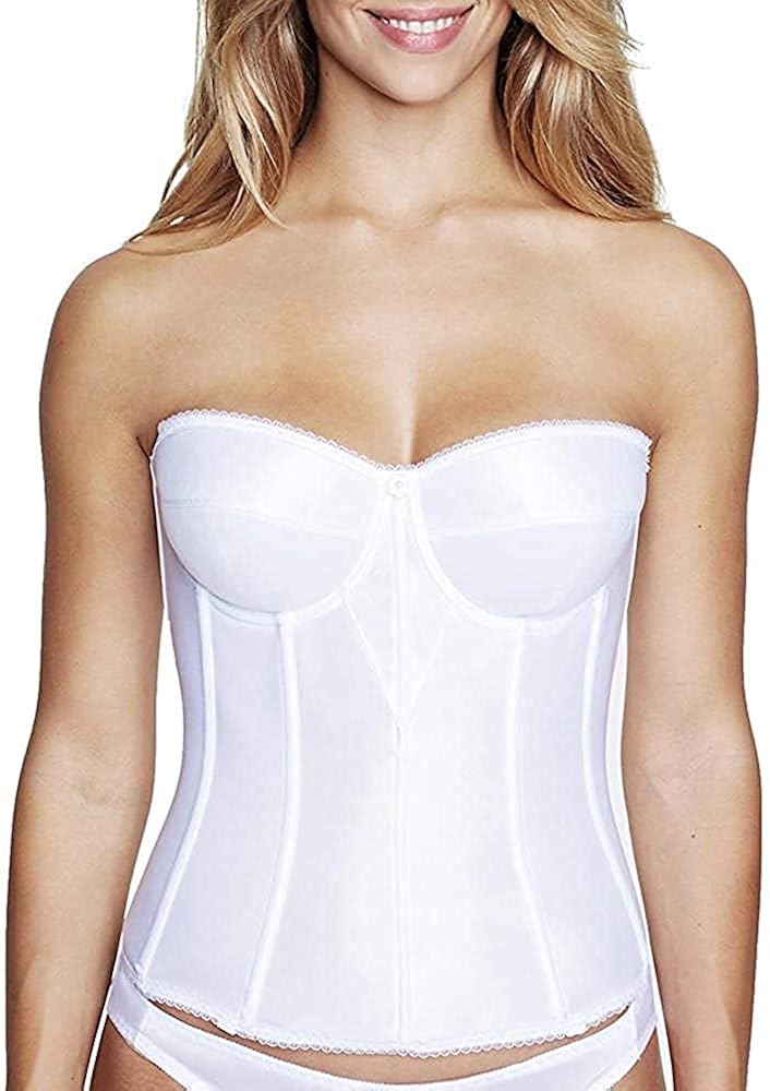 Dominique Tayler Lace Backless and Strapless Corselet Bridal Bra with Breathable Memory Foam Cups at  Women’s Clothing store