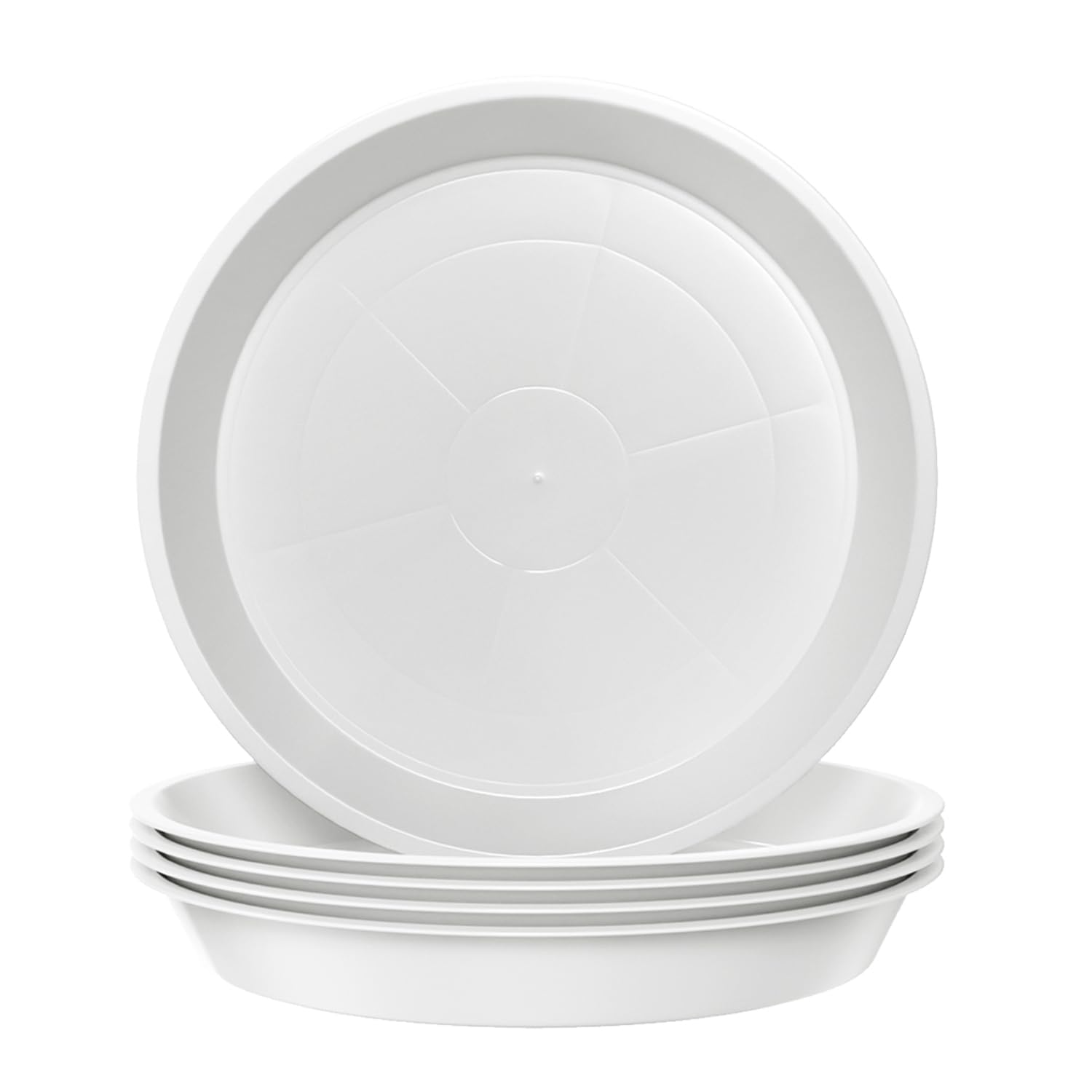 Kunjocy Pack of 5 White Plant Pot Saucers, 23 CM Round Plant Pots Trays Garden Plant Saucer Plant Plastic Plate Pot Tray for Garden Indoor Outdoor Fit Plant Pot up to 20 CM (White, Outer 23 CM)