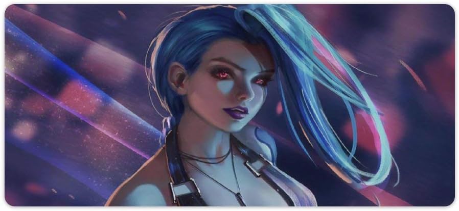 Mouse pad,for of League Legends,Jinx (55),Large Gaming Mouse Mat,Desk Mat,Waterproof Anti-Dirty Non Slip Lockrand Mousepad,Perfect for Computers,90x40cm 35x16 inch