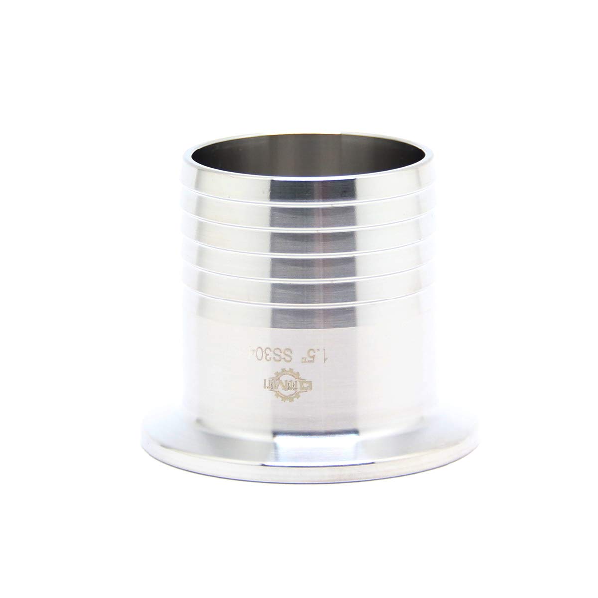 QiiMii SS304 1.5" Tri Clamp to 1.5" Hose Barbed Adapter Sanitary Hose Pipe Fitting