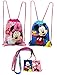 (4ct) Mickey & Minnie Mouse Drawstring Backpack and Id Holder Lanyards