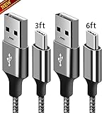 NDLBS USB Type C cable,USB C to A charger 2pack nylon braided USB 2.0 fast charging cord for Galaxy S9 S8 plus NOTE8,pixel,LG G6 V30,google, Nintendo Switch,OnePlus 5