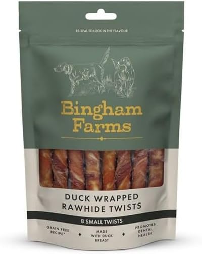 Natures Deli Bingham Farms Duck Wrapped Rawhide Twist Dog Treat Small 80 g