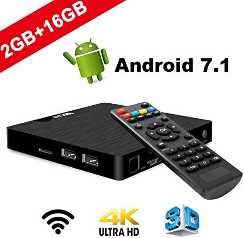 Android TV Box - VIDEN W2 Newest Android 7.1 Smart TV Boxsets, Amlogic S905W Quad-Core, 2GB RAM & 16GB ROM, 4K Ultra HD, Support Video Encoder for H.264, WIFI Media Player