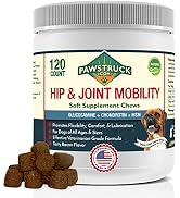 Pawstruck Glucosamine for Dogs (120 Count) Hip & Joint Supplement - Soft Chewable Vitamin with Ch...
