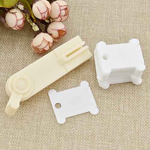 BetterUS Floss Winder With 30Pcs Paper Floss Bobbins For Embroidery Floss Organizer Cross-Stitch Thread Holder - Thumbnail 2