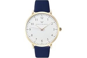 Wristology 29 Styles Maxi Numbers Watch Leather Band - Interchangeable Genuine Leather Strap - Large Easy to Read Nurse Watch with Second Hand for Women, Men, Nurses, Teachers, Olivia