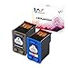 Vividcolor Compatible HP 21 22 Ink Cartridges 1 Black 1 Tri-Color High Yield, Work HP Officejet J3680 4315, Deskjet F4180 F380 3930 3940 D2430 D1455 D1520 D1341, PSC 1410 Printer