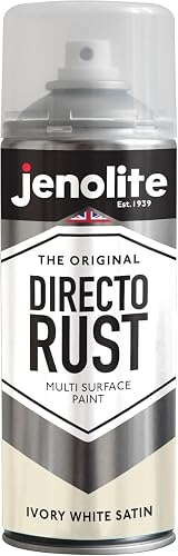 Jenolite Directorust Spray Paint Satin Ivory White 400ml Multi Surface Rustproof view 8