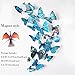 Romantiko 12 Pcs Fashion 3D Butterfly Decor Decal Wall Stickers Art(Blue)