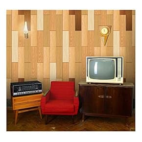 Vertical Yellow Tones and Rich Brown of Wood Textured Paneling Pattern - Wall Mural, Removable Wallpaper, Home Decor - 66x96 inches