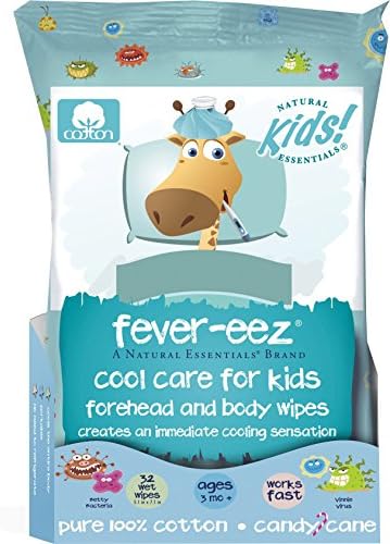 Fever-eez Cool Care Forehead and Body Wipes for Kids and Babies (4 Packs with a FREE pack of Ouch-eez)