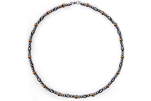 Hion Magnetic Therapy Necklace Hematite Black Obsidian Tigers Eye Magnetic Necklace