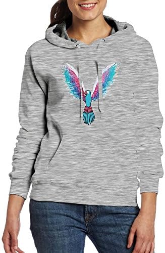 Womens Fantasy Parrot Warm Hoody With Cap Kangaroo Pocket Portable Stylish