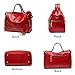 Mn&Sue Punk Slouchy Soft PU Leather Red Purse Women Handbags Top Handle Satchel Crossbody Bags