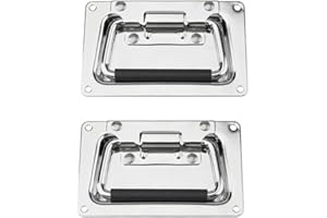 Spring Folding Handle Flight Case Embedded Wooden Box Toolbox Handle (Stainless Steel, 110mm/4.3")
