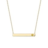 PAVOI 14K Gold Plated Crystal Birthstone Bar
