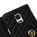 Galaxy Note 4 Case.Galaxy Note 4 Wallet Casae,By Caseland Handbag Wallet Flip Leather Case Crystal Button Case For Samsung Galaxy Note 4 N9100,With Chain And Sling [Black]