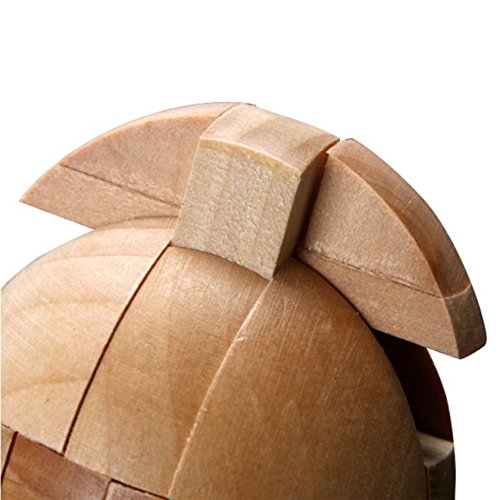Ball Lock 3D Magic Puzzle Luxury Wooden Brain Puzzle-Unique Design-Brain Teaser Kids Adult Intellectual Toy Gift KongMing Lock Wood Block Cube Jigsaw Puzzle