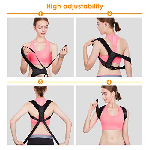 Posture Corrector, Adjustable Back Straightener Support Brace, Effective and Comfortable Posture Brace Support, Perfect for Spinal, Neck, Shoulder & Upper Back Pain Relief