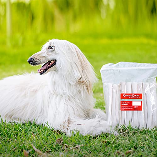 Canine Chews 1011" Dental Coated Jumbo Rawhide Retriever Rolls Pack of 8 Breath Freshening