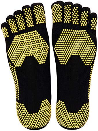 REAL SIC Five Toe Yoga Socks with Grips for Men 2-Pack