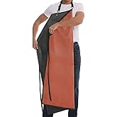 Homsolver Thick Waterproof Rubber Black Vinyl Apron for Men 39" Heavy Duty Long Chemical Resistant
