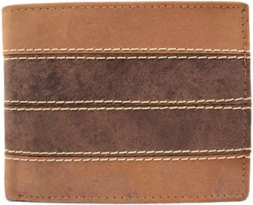 Mens / Gents Genuine Soft Leather Bi-Fold Wallet / Credit Card Holder - Tan / Brown