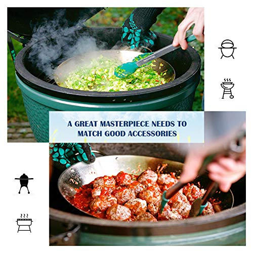 KAMaster Stir-Fry and Paella Pan Stainless Steel Grill Pan with Double Handles for Big Green Egg Induction Ready Pan for Chicken and Restaurant Great for Rice or Stir Frys - Thumbnail 3
