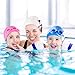 Kids Swim Cap 2 Pack, Silicone Swimming Cap Pink for Girls - Elastic Waterproof Swim Hat for Toddler Age 3-10