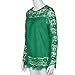 PHOTNO Fashion lace chiffon blouse long sleeve shirt women loose cotton tops t shirts S-XXXXXL (L, Green)