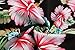 JEETOO Men's Casual Flower Print Short Sleeve Button Down Hawaiian Aloha Shirt(M,Blackflower)
