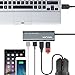 Wavlink Portable USB 3.0 Aluminum 4-Port Hub with Built in Cable 5Gbps Transmission Rates for PC Ultrabook PAD- Gray