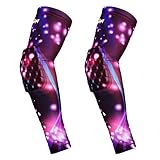 COOLOMG Pair Youth Adult Power Shooter Arm Sleeve Compression Padded Baseball Basketball Cycling Nebula Sky XXS-XL