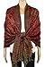 Achillea Soft Silky Reversible Paisley Pashmina Shawl Wrap Scarf w/Fringes (Burgundy)