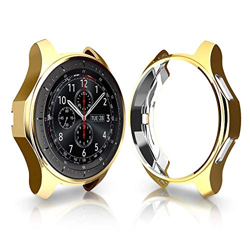 Nsoar Compatible with 42mm/46mm Watch, 22mm Premium Soft TPU All-Around Plated Case Protective Bumper Case for 20mm Watch Protector Case (Gold, 22mm) - Thumbnail 3