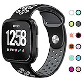 KIMILAR Sport Bands Compatible Fitbit Versa, Silicone Breathable Strap Replacement Bands with Ventilation Holes