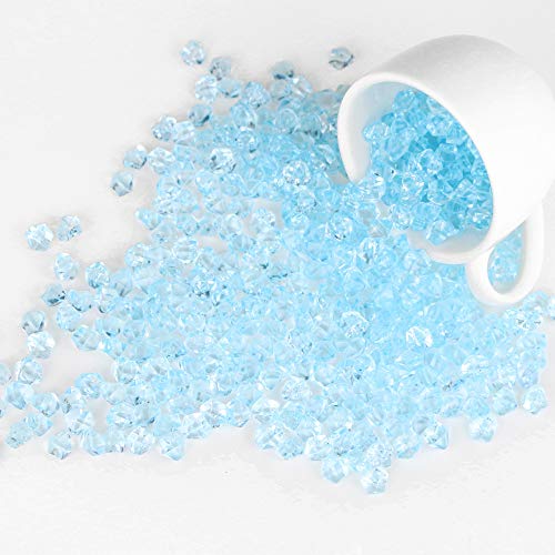 UPlama 800PCS Fake Crushed Ice Rocks,Acrylic Diamond Crystals Ice Rocks Fake Diamonds Plastic Clear Ice Cubes Diamond Table Scatters Acrylic Gems For Vase Fillers Home Decoration Wedding Birthday(Blue - Thumbnail 4